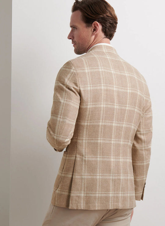 Peter Millar Harmon Plaid Soft Jacket In Camel