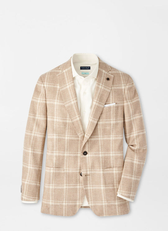 Peter Millar Harmon Plaid Soft Jacket In Camel