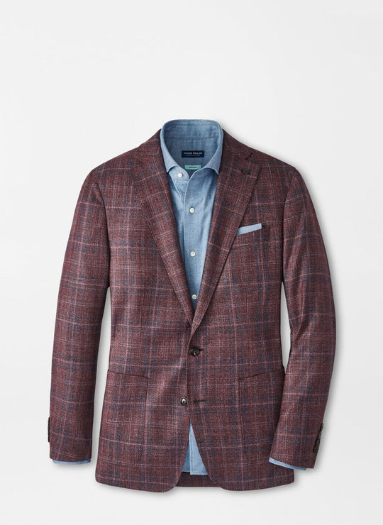 Peter Millar Claren Plaid Soft Jacket In Garnet