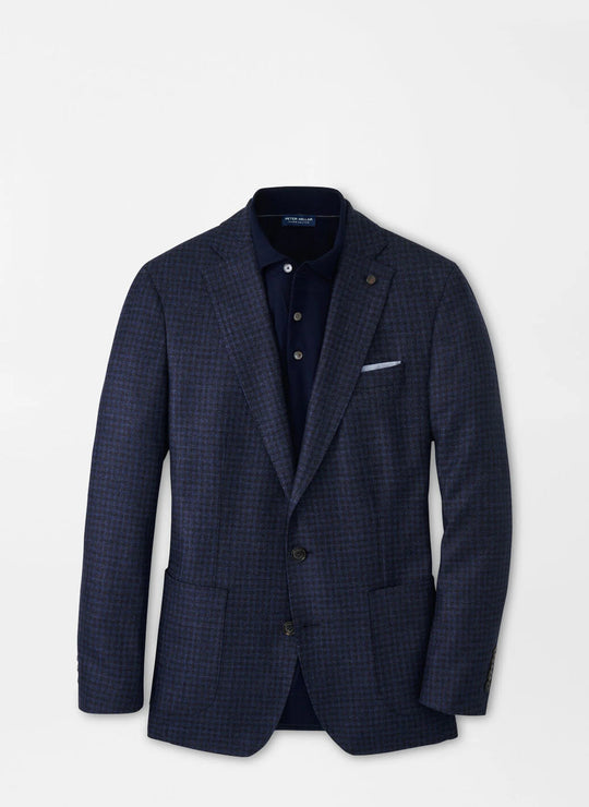 Peter Millar Adler Gingham Soft Jacket In Navy
