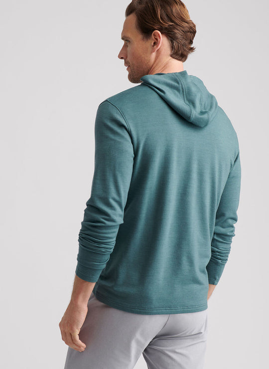 Peter Millar Excursionist Flex Heathered Hoodie In Sherwood