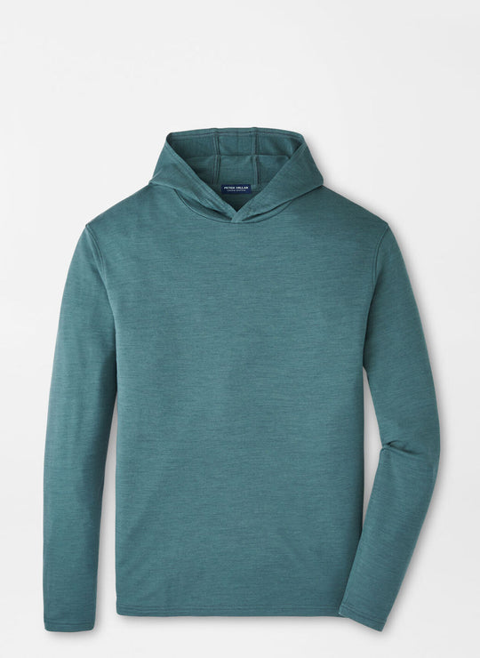 Peter Millar Excursionist Flex Heathered Hoodie In Sherwood