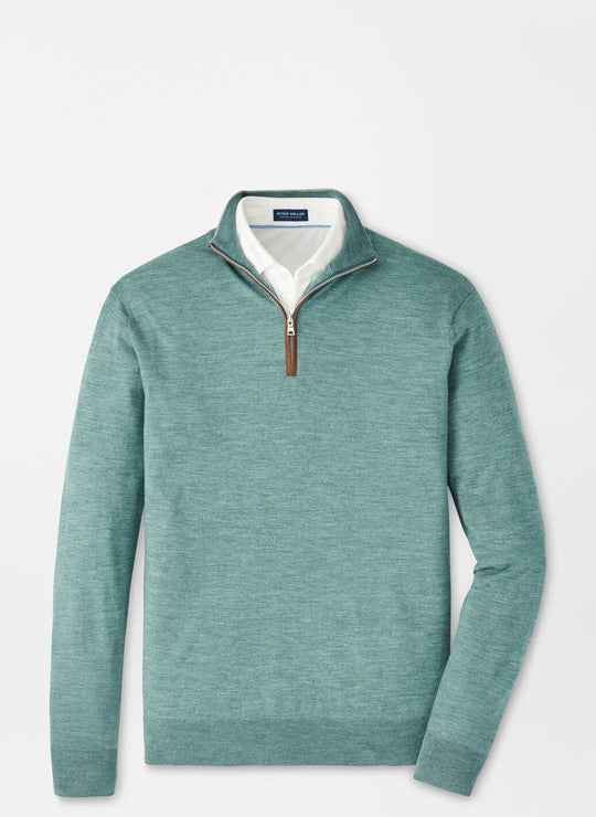 Peter Millar Excursionist Flex Quarter-Zip Sweater In Sherwood