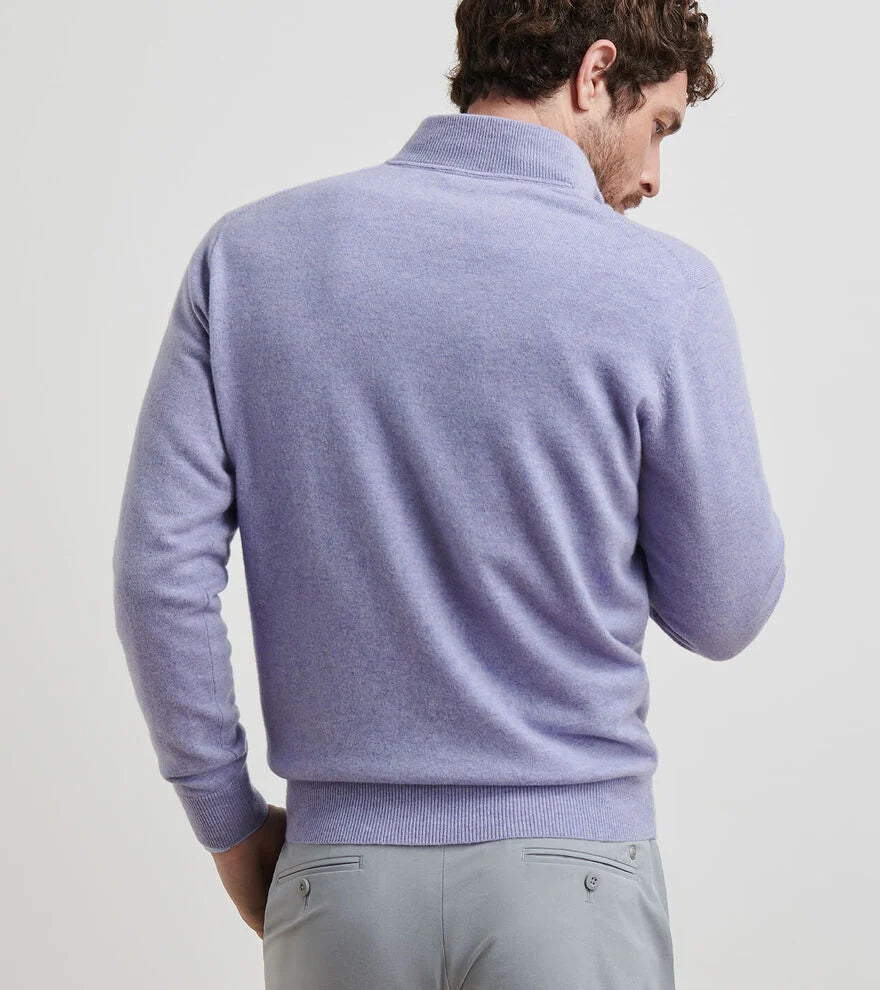 Peter Millar Artisan Crafted Cashmere Flex Quarter-Zip In Wisteria