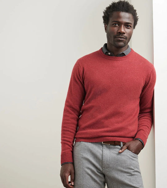 Peter Millar Stokes Crewneck Sweater In Garnet