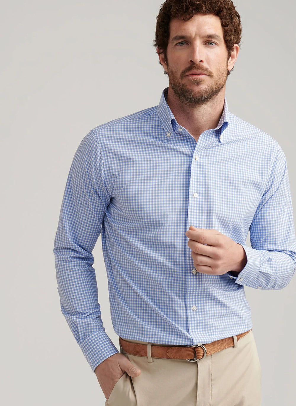 Peter Millar Mitchell Performance Poplin Sport Shirt In Wisteria