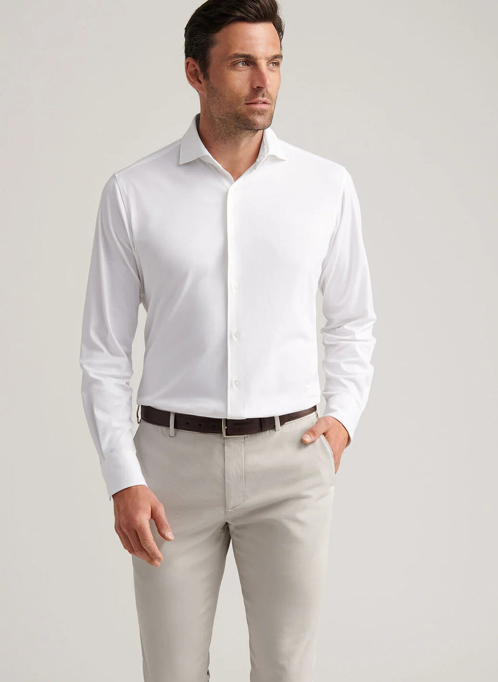 Peter Millar Excursionist Flex Solid Sport Shirt In White