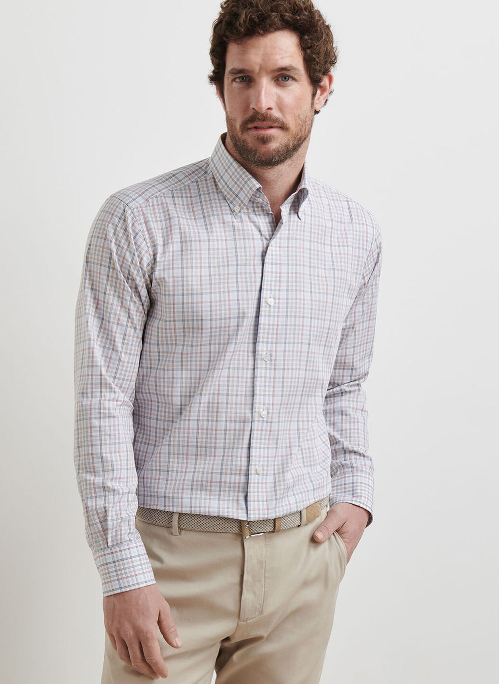 Peter Millar Orvieto Cotton Sport Shirt In Nebula Blue