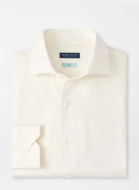 Peter Millar Amble Solid Sport Shirt In Almond