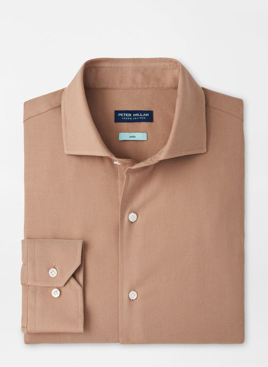 Peter Millar Amble Solid Sport Shirt In Camel