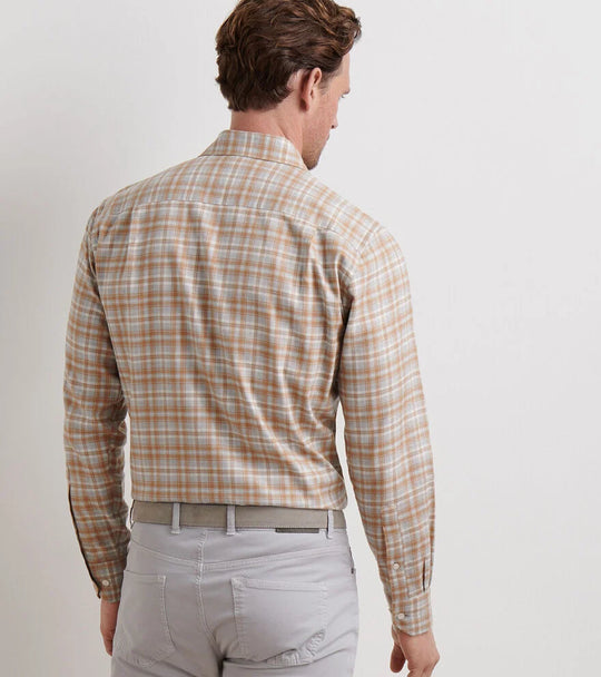 Peter Millar Varallo Italian Flannel Sport Shirt In British Grey