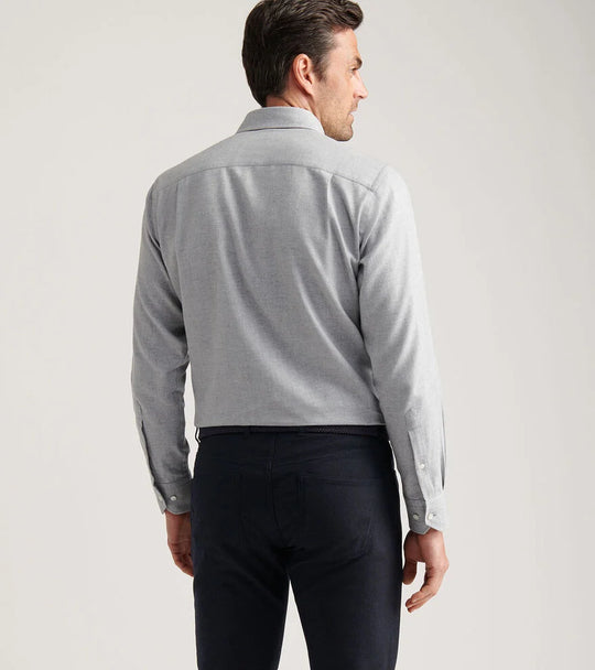 Peter Millar Brixen Italian Flannel Sport Shirt In Gale Grey