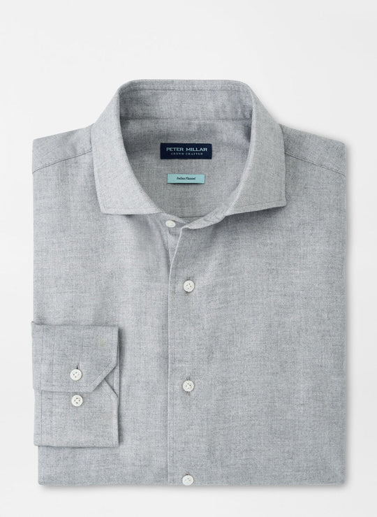 Peter Millar Brixen Italian Flannel Sport Shirt In Gale Grey