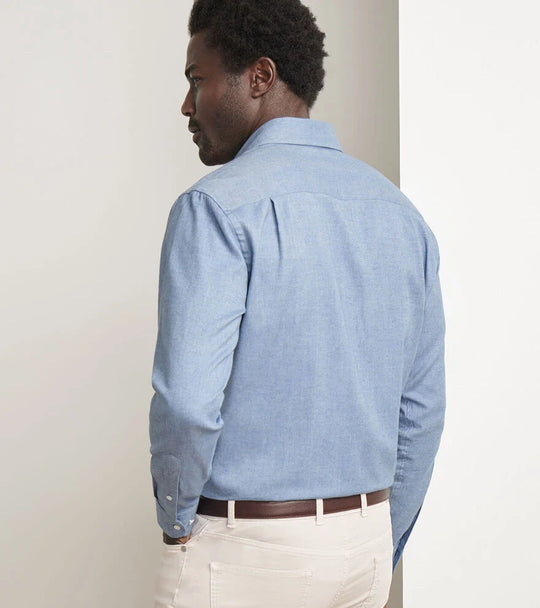 Peter Millar Brixen Italian Flannel Sport Shirt In Raincloud