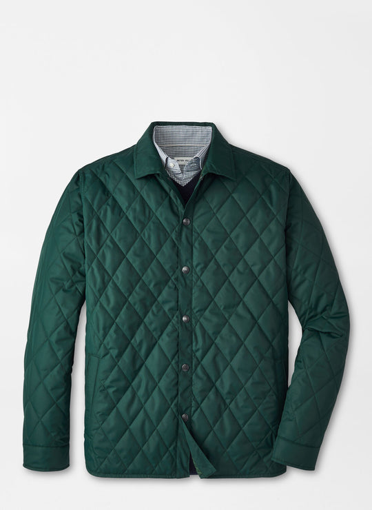 Peter Millar Brighton Shirt Jacket In Deep Verdant