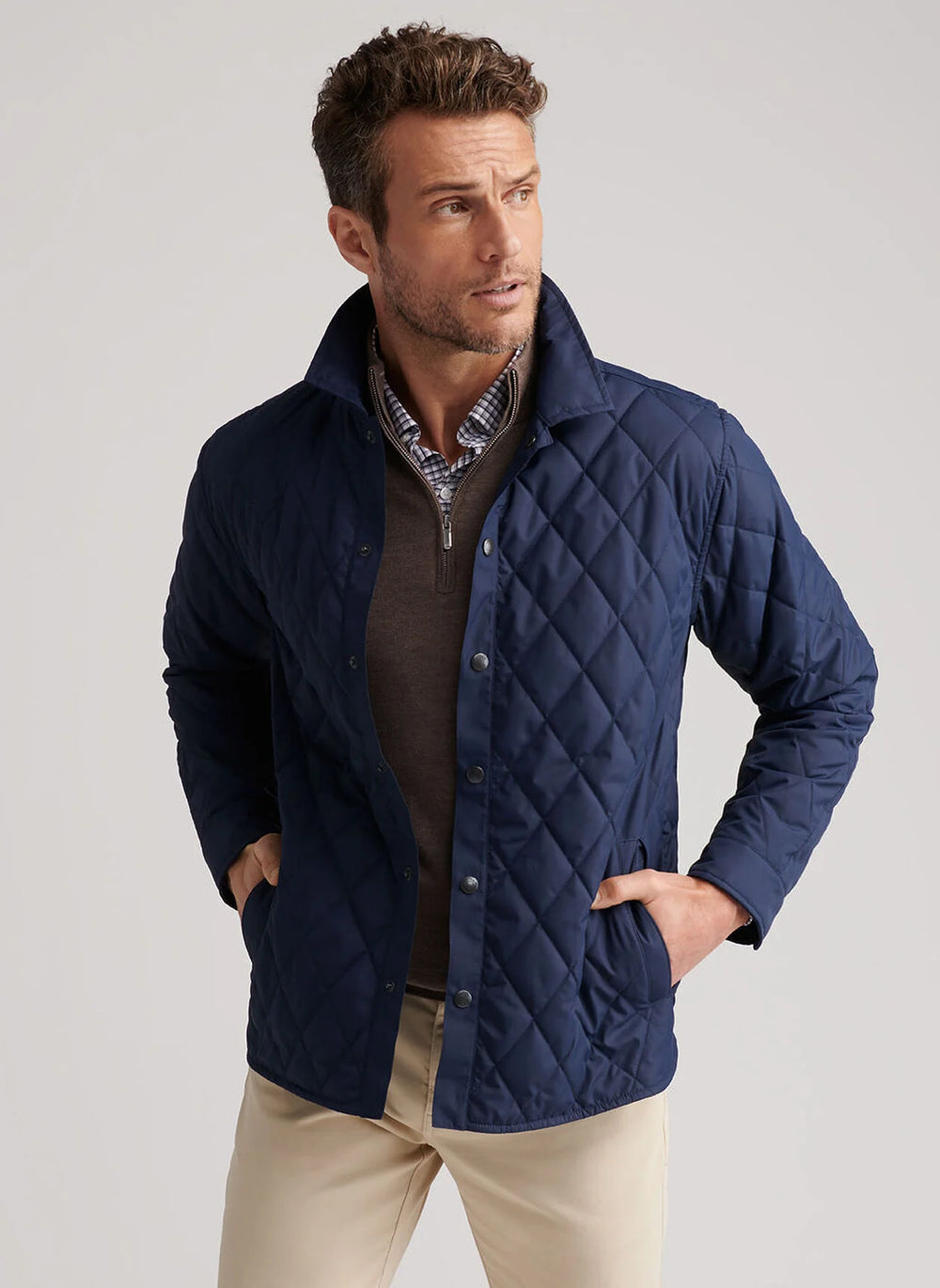 Peter Millar Brighton Shirt Jacket In Navy