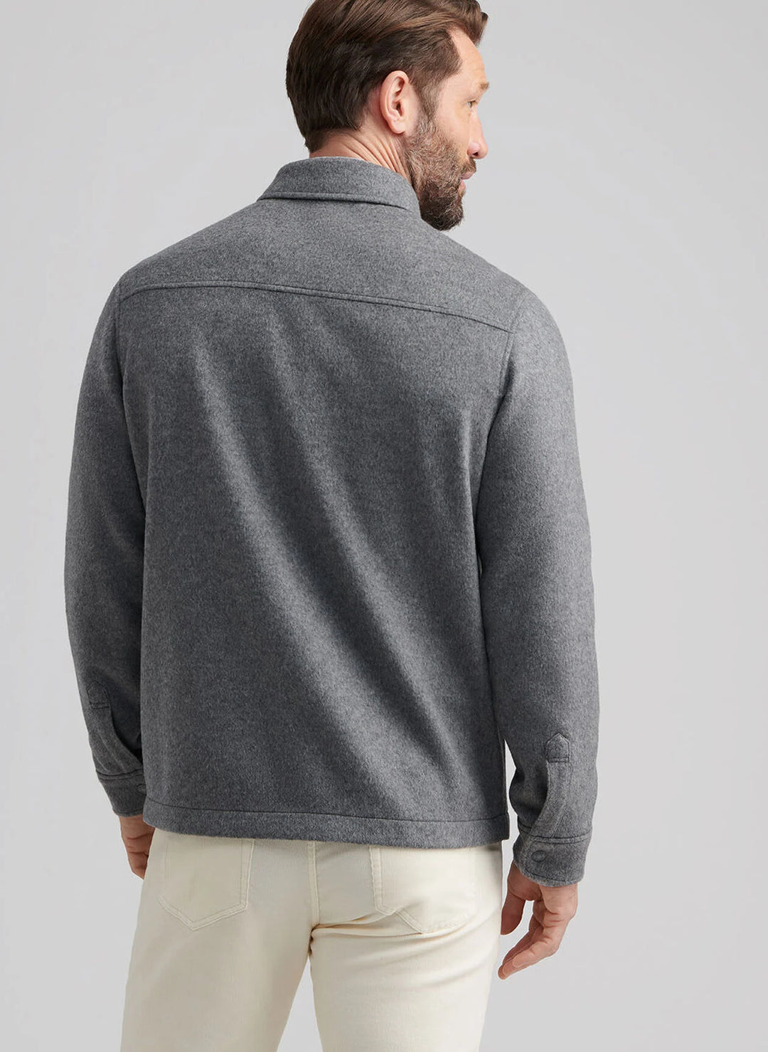 Peter Millar Crown Flex Merino Shirt Jacket In Oslo Grey