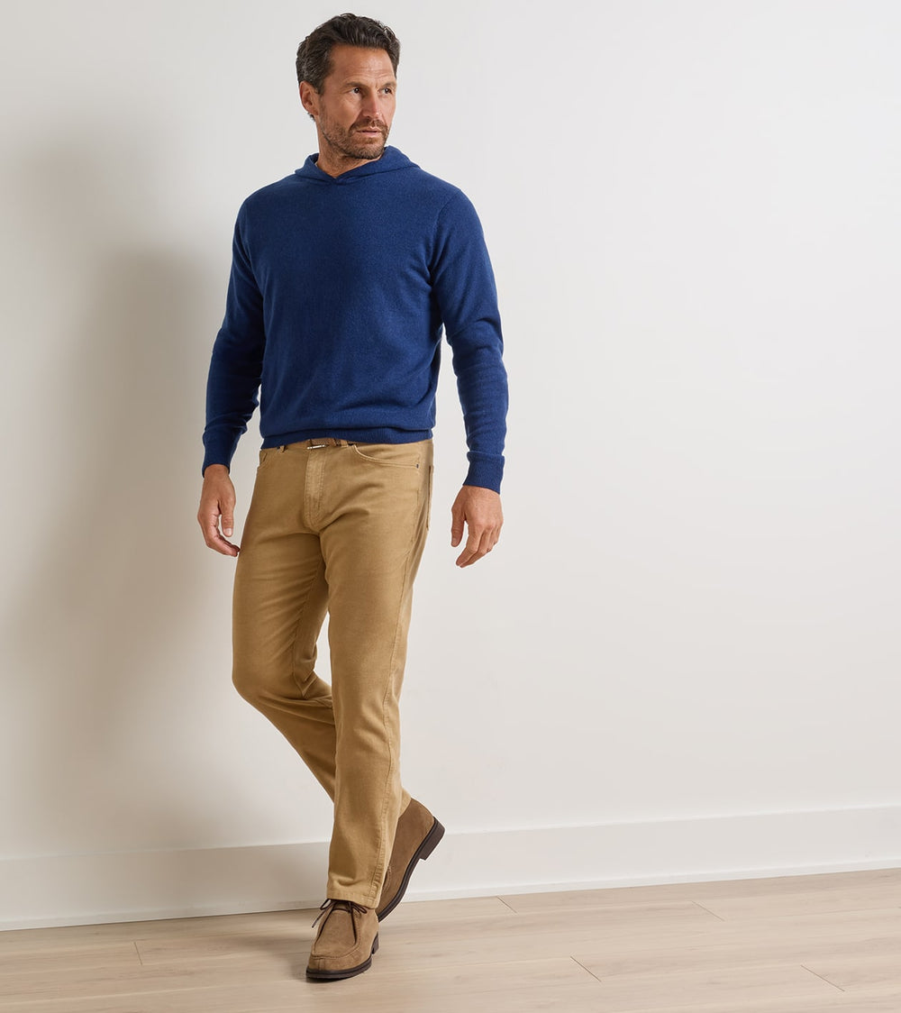Classic Comfort Corduroy Five Pocket Pant In Khaki