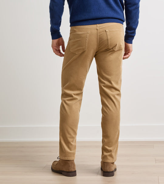 Classic Comfort Corduroy Five Pocket Pant In Khaki