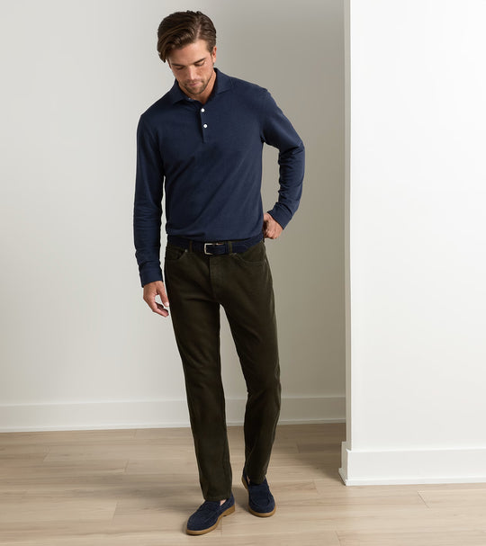 Classic Comfort Corduroy Five Pocket Pant In Olive