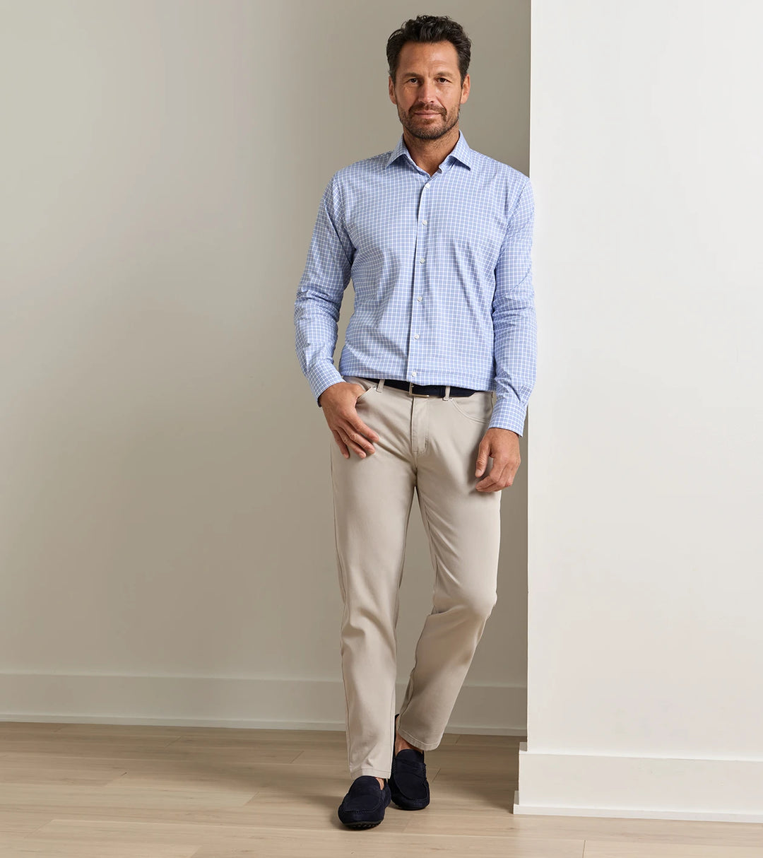 Crown Cotton Canvas Five-Pocket Pant In Battleship Grey