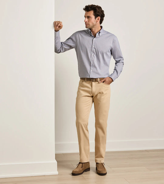 Crown Cotton Canvas Five-Pocket Pant In Camel