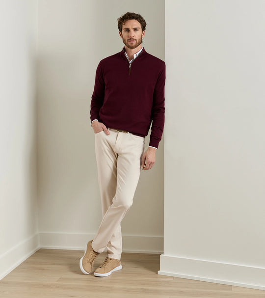 Crown Cotton Canvas Five-Pocket Pant In Stone