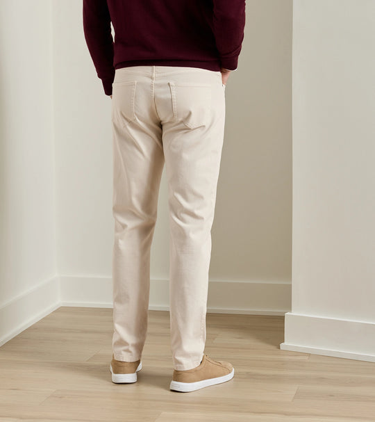 Crown Cotton Canvas Five-Pocket Pant In Stone