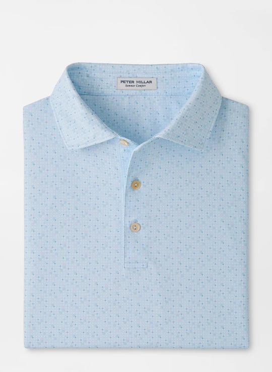 Rivington Performance Jersey Polo In Pale Blue