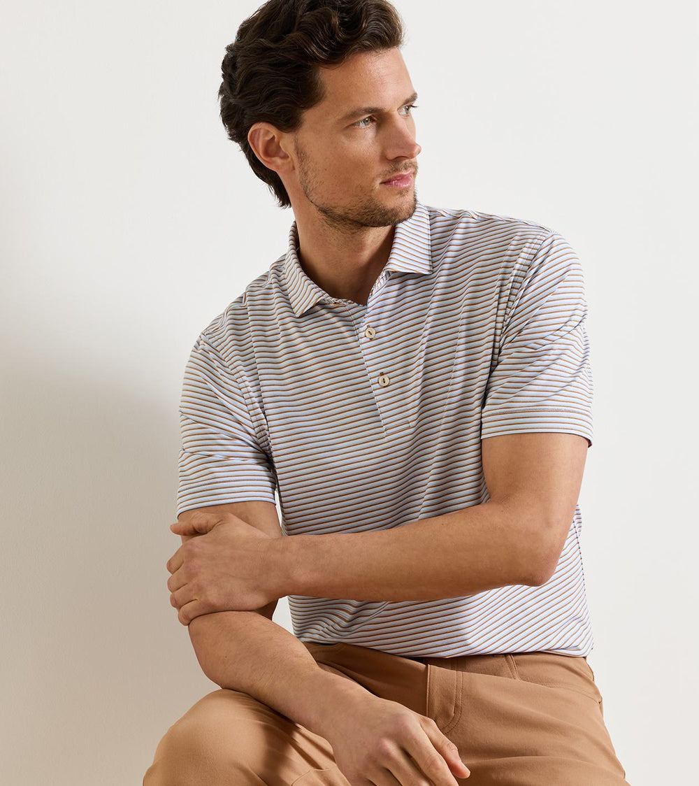 Brooks Performance Jersey Polo In Dark Amber