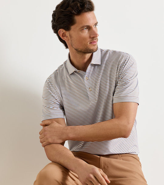Brooks Performance Jersey Polo In Dark Amber