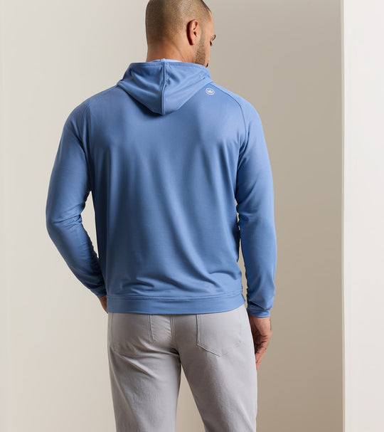 Pine Houndstooth Performance Hoodie In Bali Blue