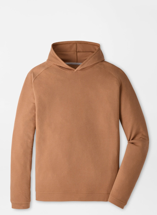 Pine Waffle Performance Hoodie In Dark Amber