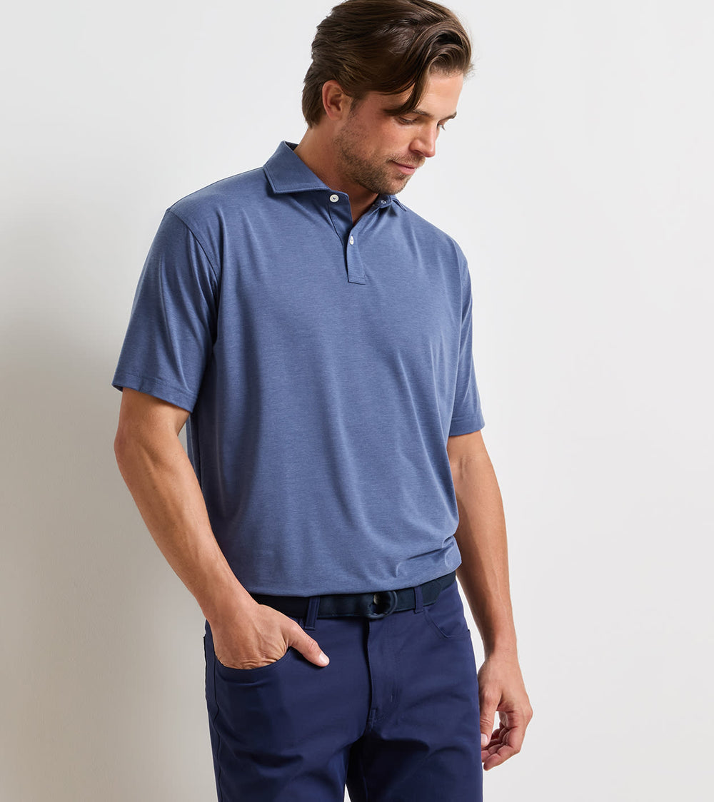 ETC Performance Jersey Polo In Bali Blue