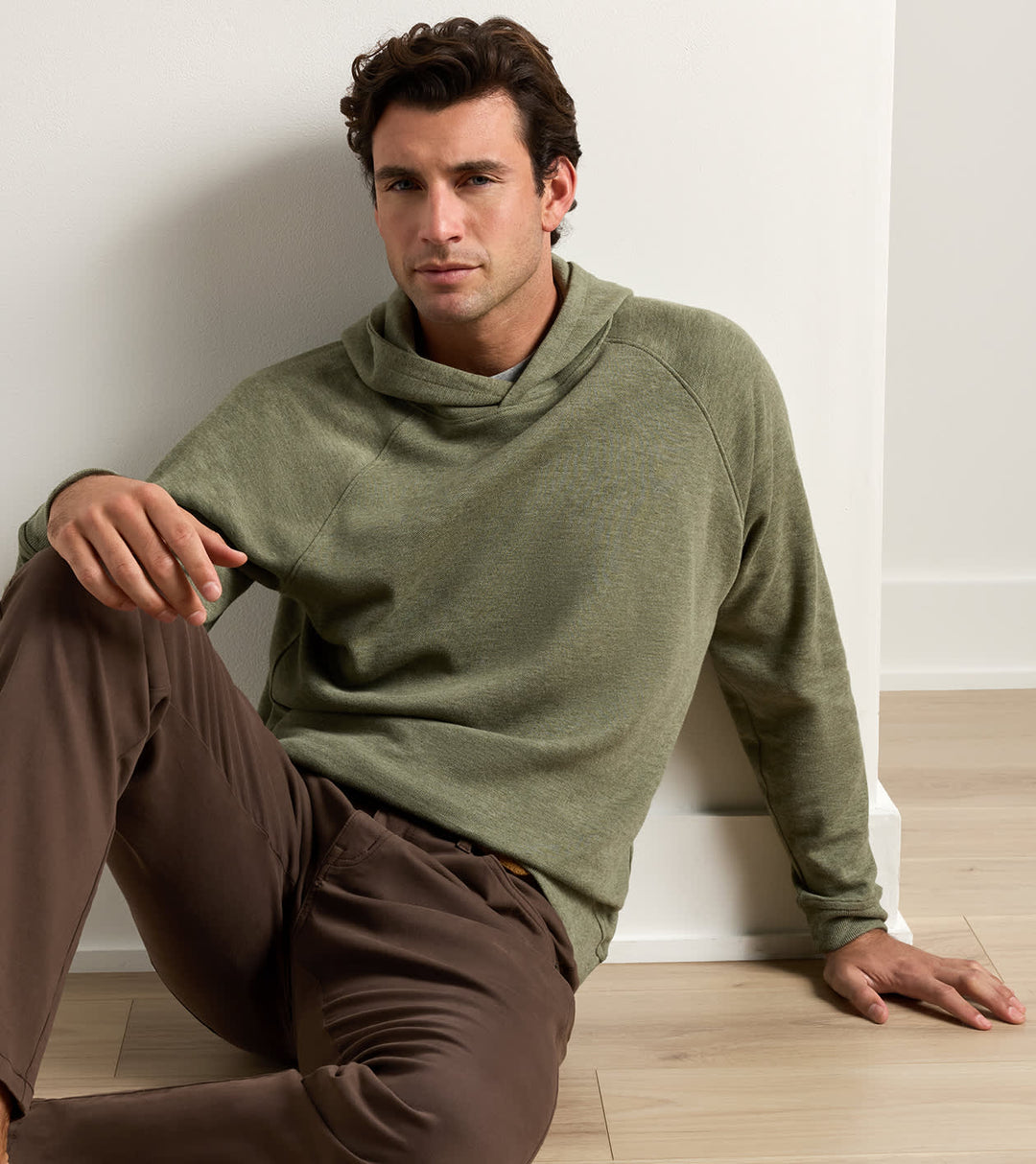 Crown Comfort Knit Hoodie In Fatigue