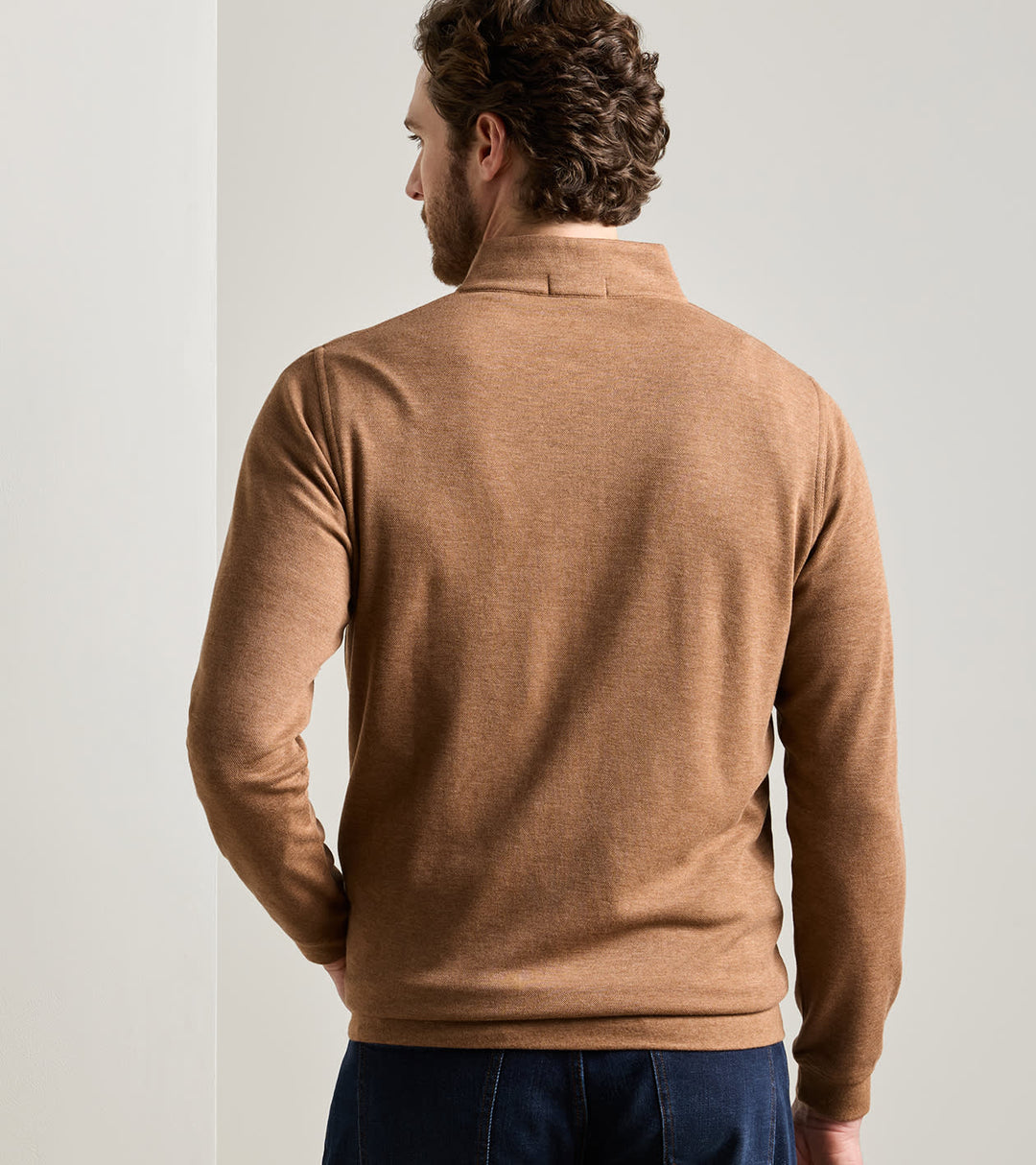 Crown Comfort Quarter-Zip Pullover In Dark Amber