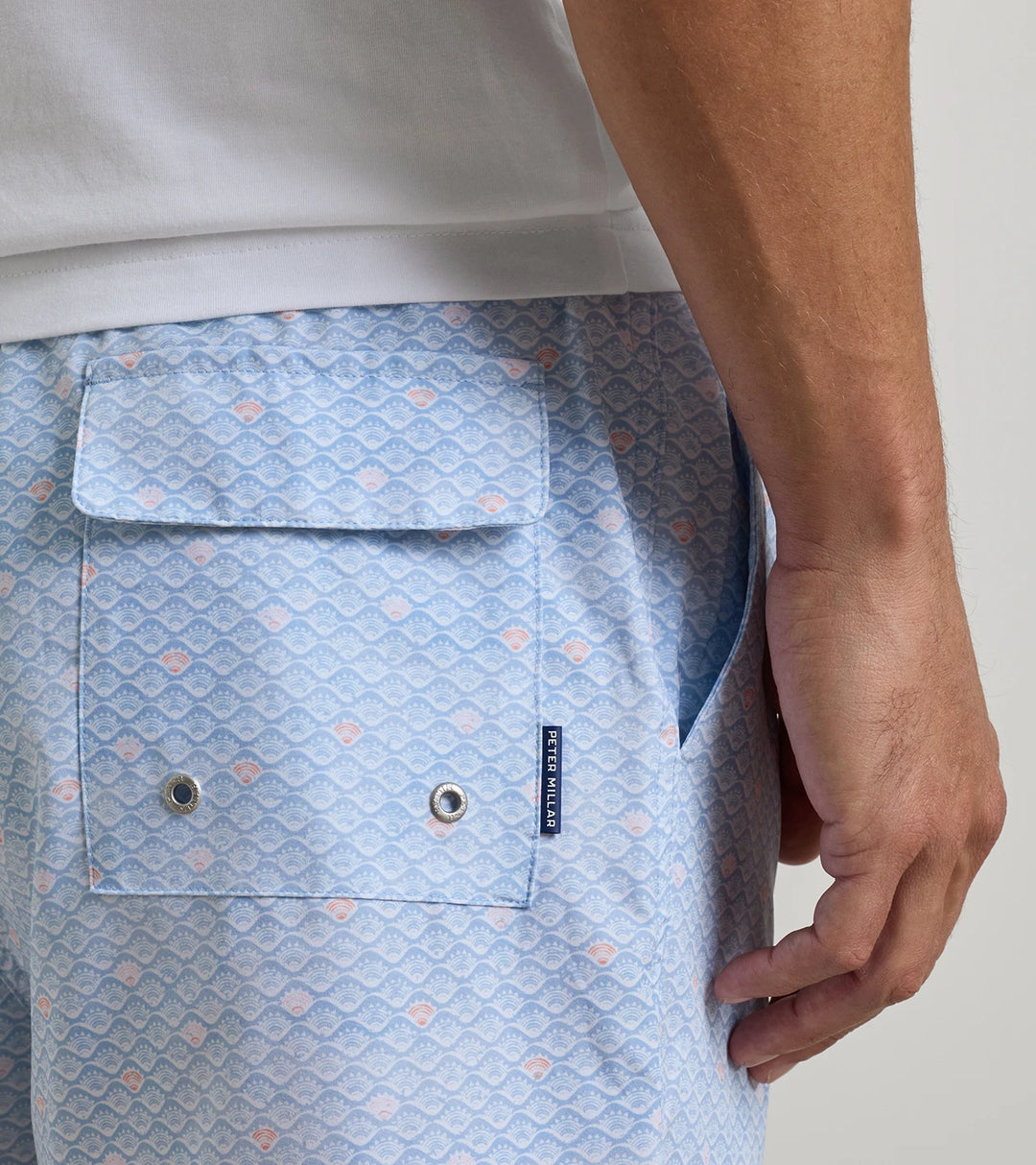 Shoreline Rays Swim Trunk In Cottage Blue