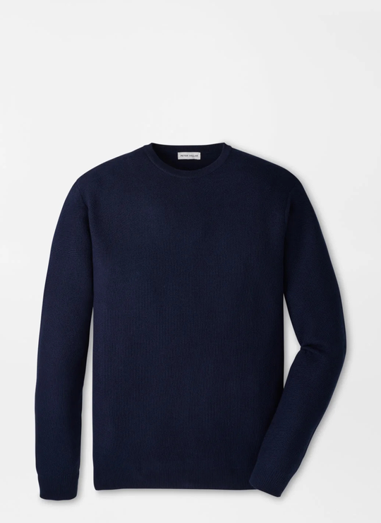 Autumn Crest Honeycomb Crewneck Sweater In Navy