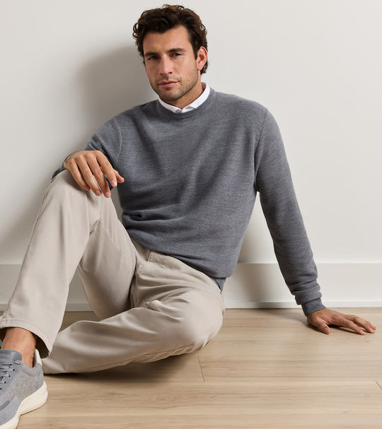 Autumn Crest Honeycomb Crewneck Sweater In Oslo Grey