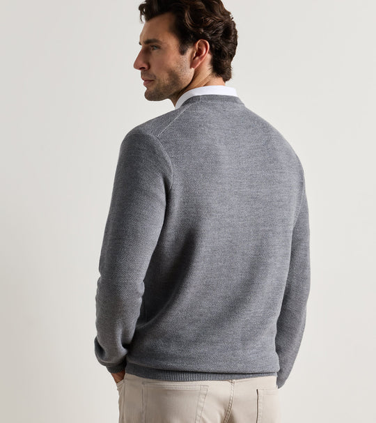 Autumn Crest Honeycomb Crewneck Sweater In Oslo Grey