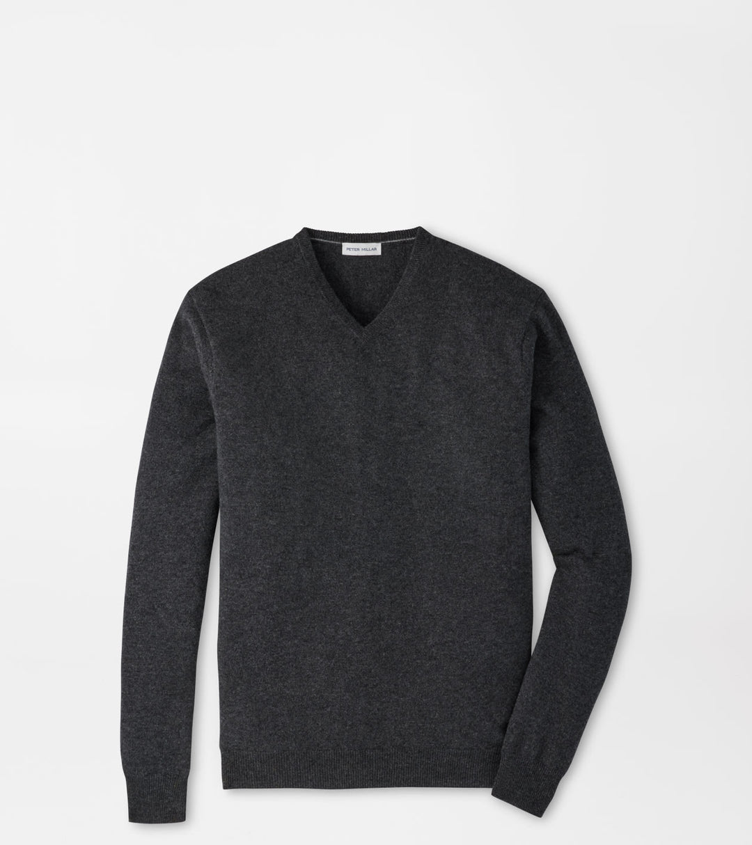 Crown Heritage Cashmere V-Neck Sweater In Iridium