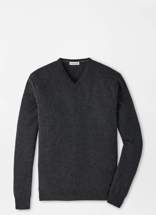 Crown Heritage Cashmere V-Neck Sweater In Iridium