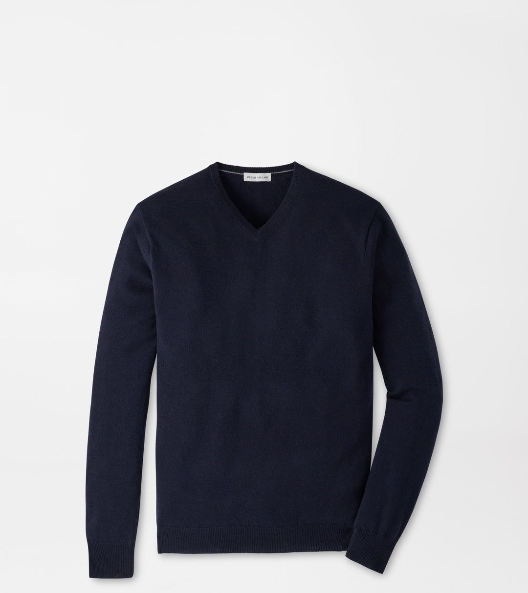 Crown Heritage Cashmere V-Neck Sweater In Navy