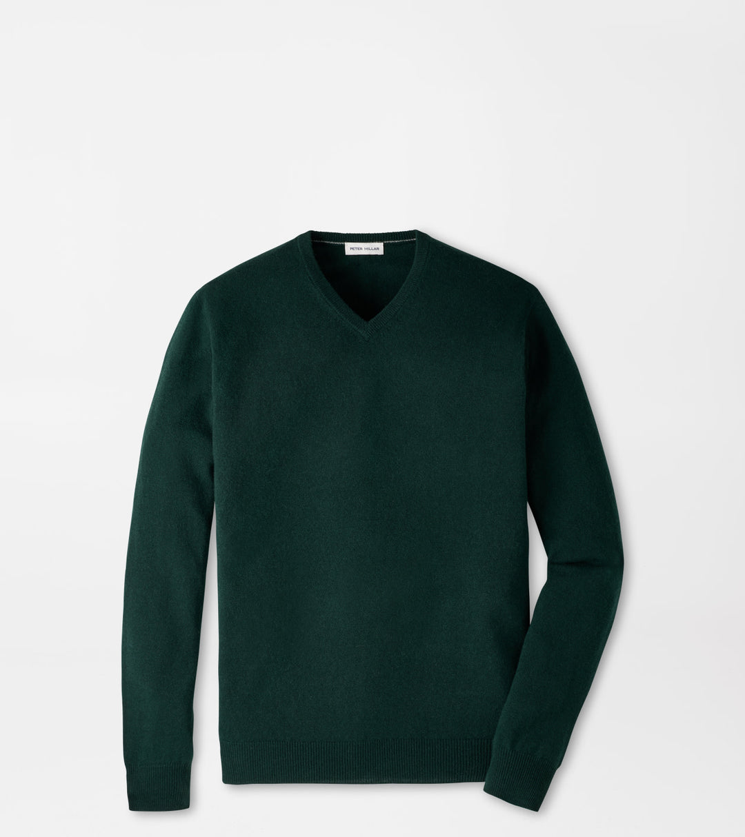 Crown Heritage Cashmere V-Neck Sweater In Pinebrook