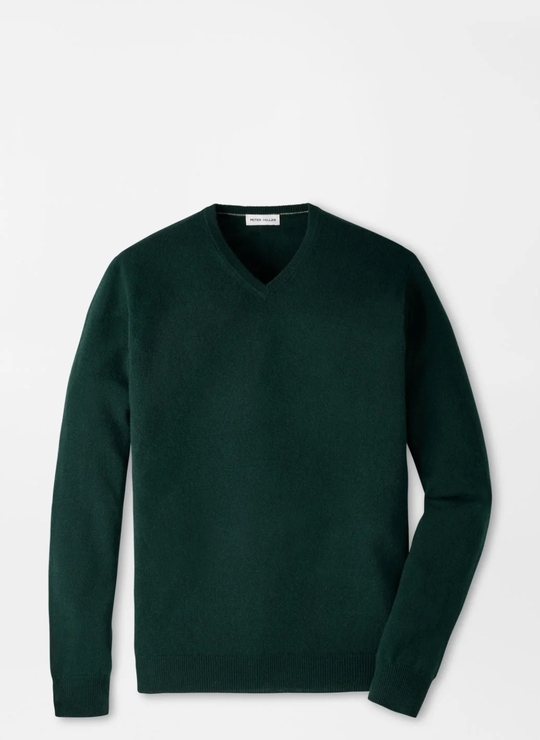 Crown Heritage Cashmere V-Neck Sweater In Pinebrook