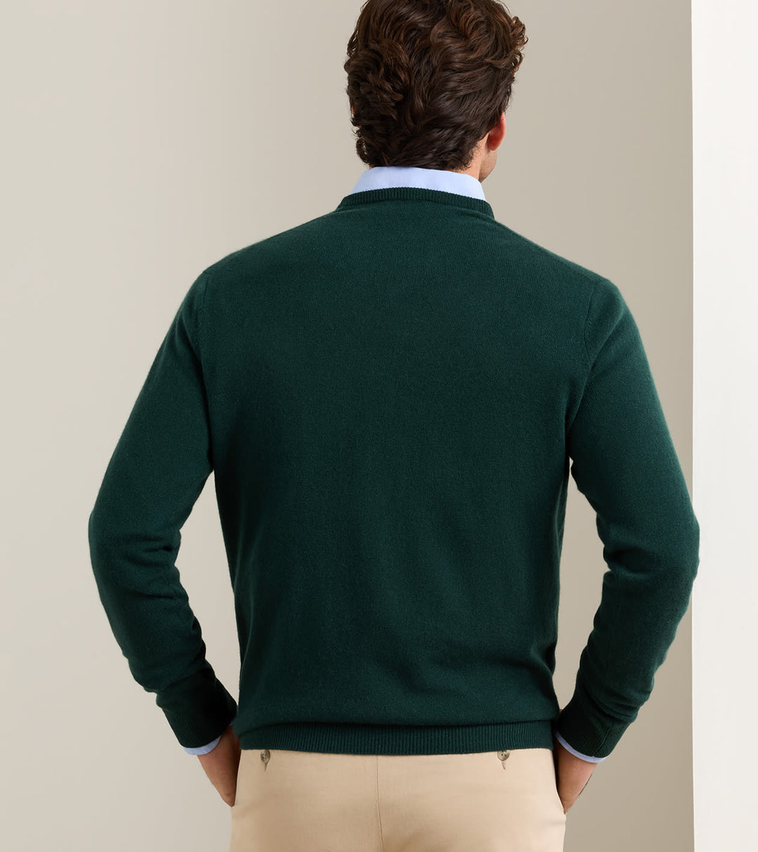 Crown Heritage Cashmere V-Neck Sweater In Pinebrook