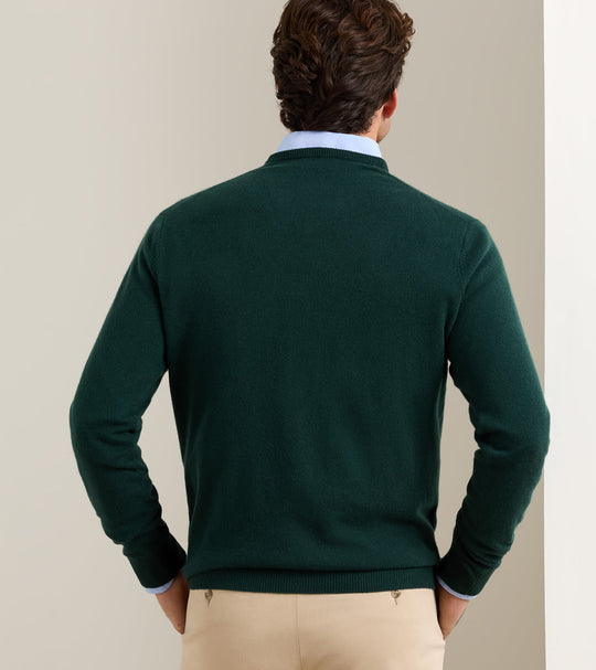 Crown Heritage Cashmere V-Neck Sweater In Pinebrook