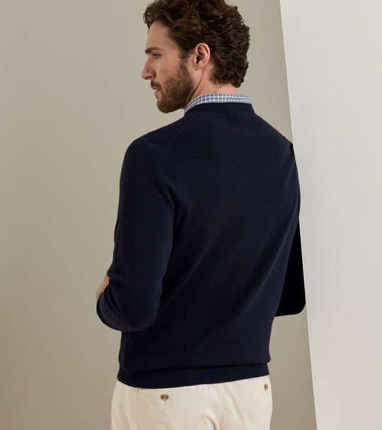 Crown Heritage Cashmere Crewneck Sweater In Navy