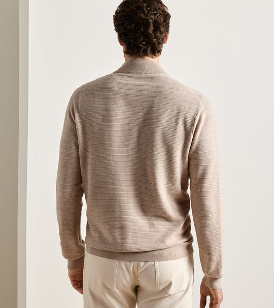 Pacific Full Zip Sweater In Stone
