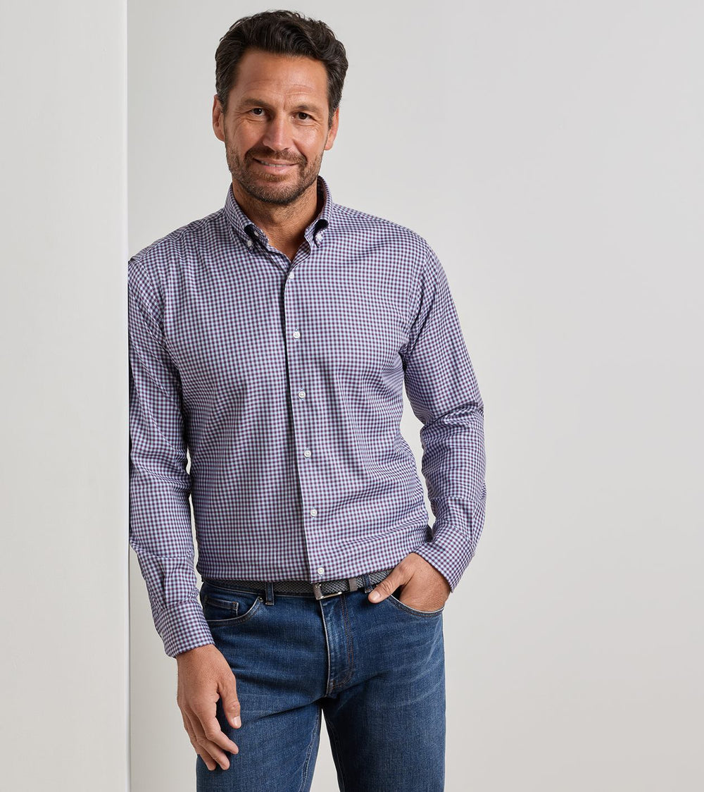 Liam Crown Soft Twill Sport Shirt In Grapeseed